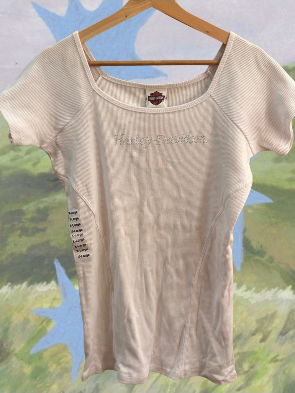 NWT Y2K Harley Davidson Rhinestone Ribbed Top XL - Orlando FL